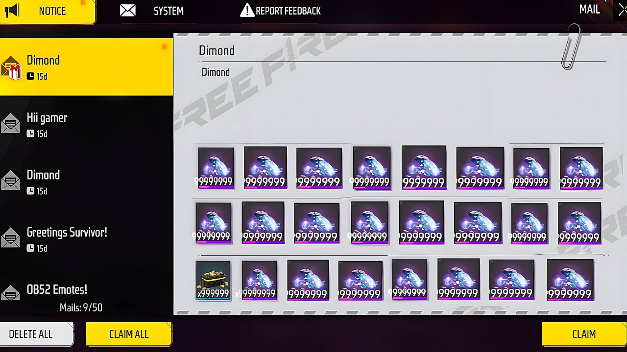 GARENA SENT ME 99999999.... UNLIMITED DIMOND  BY GLITCH 🤯