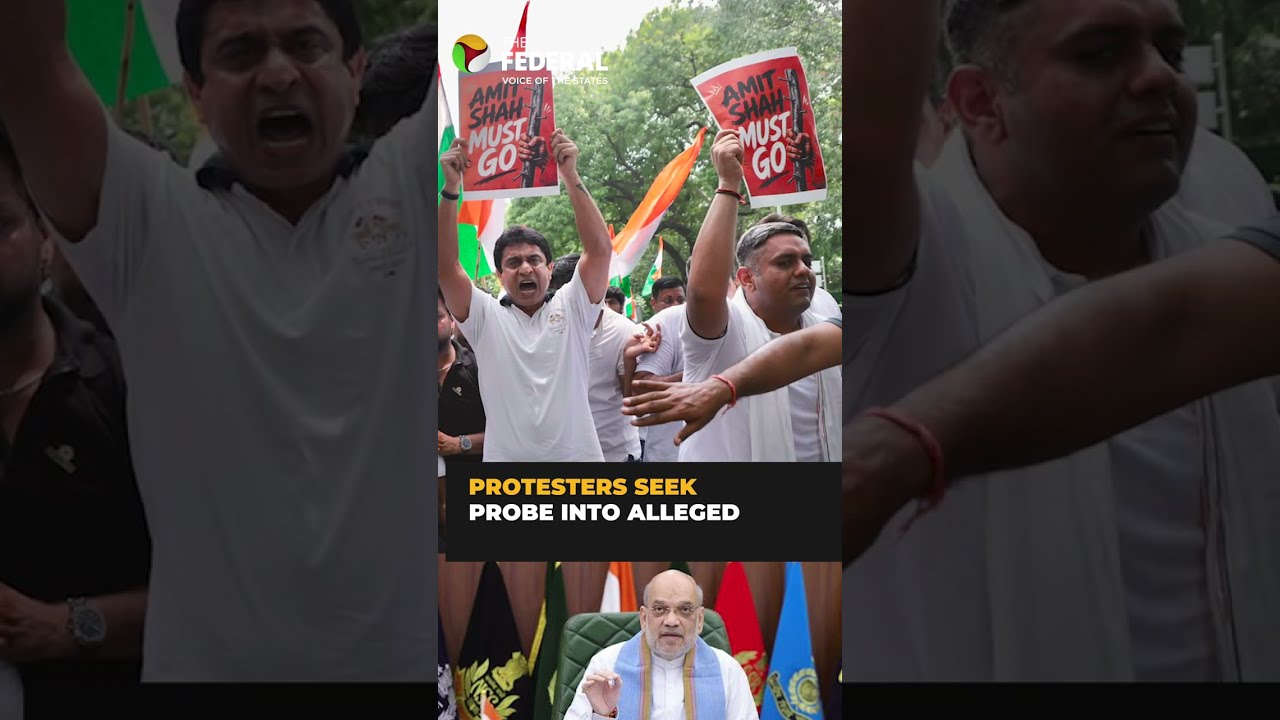 IYC protests in Delhi, seeks Amit Shah&rsquo;s resignation over crackdown on students | #shorts