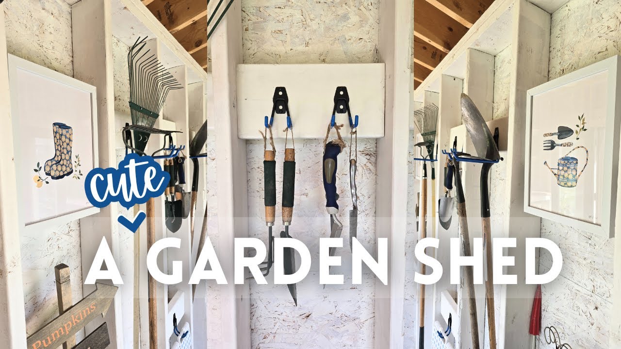 Garden Shed Glow-Up: Practical Meets Pretty | Cute Storage and Decor | Creating a Cozy Workspace