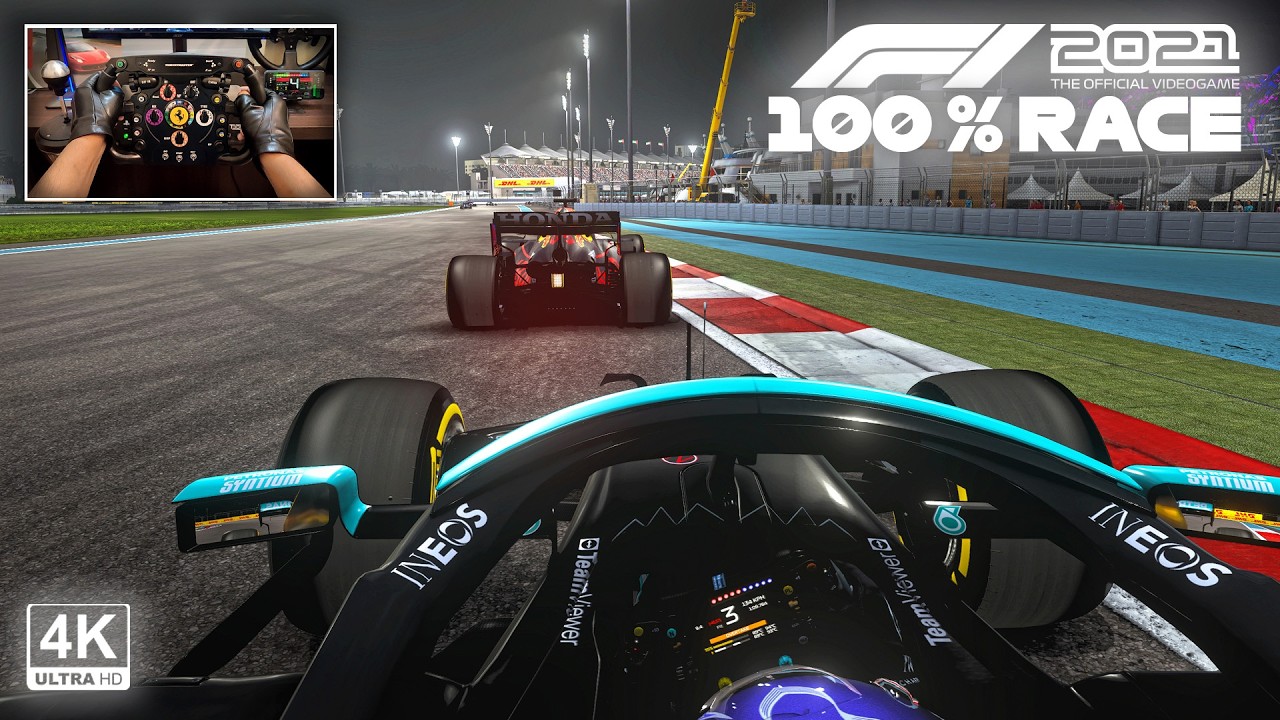 Lewis Hamilton's Mercedes AMG F1 W12 - Abu Dhabi GP 100% Race | F1 2021 Steering Wheel Gameplay