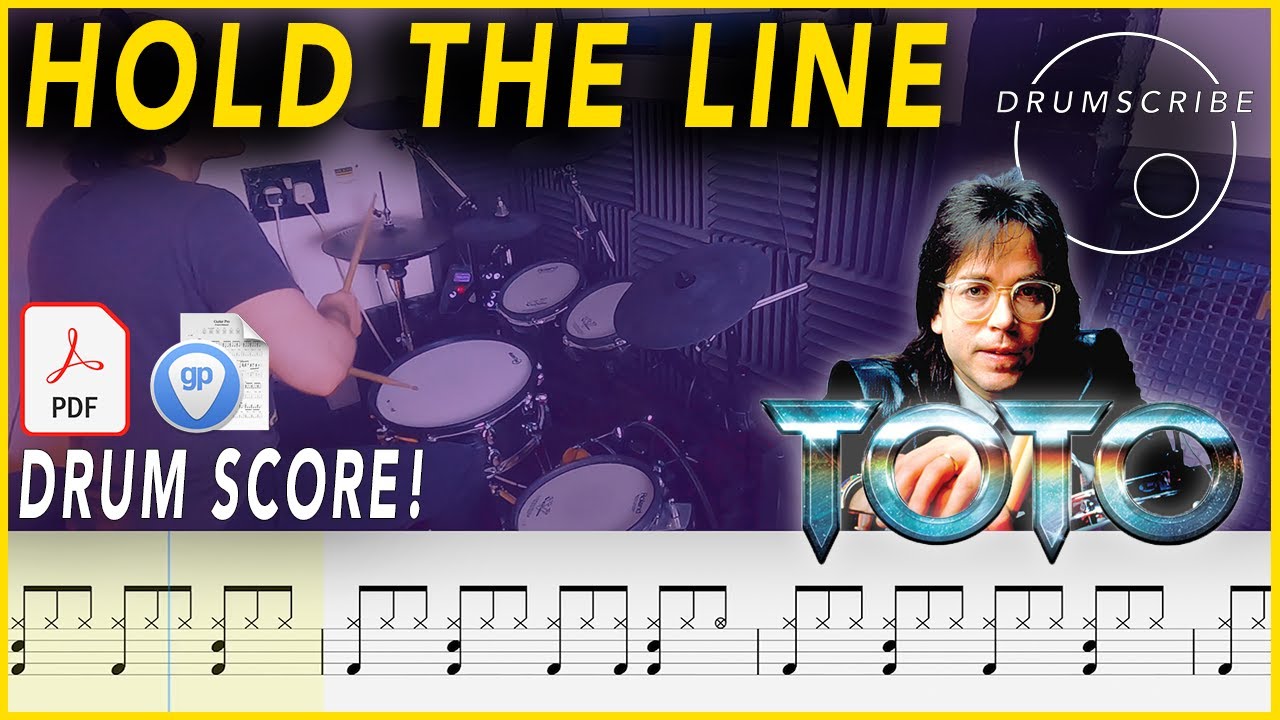 Hold the Line - TOTO | DRUM SCORE Sheet Music | #258 DRUMSCRIBE