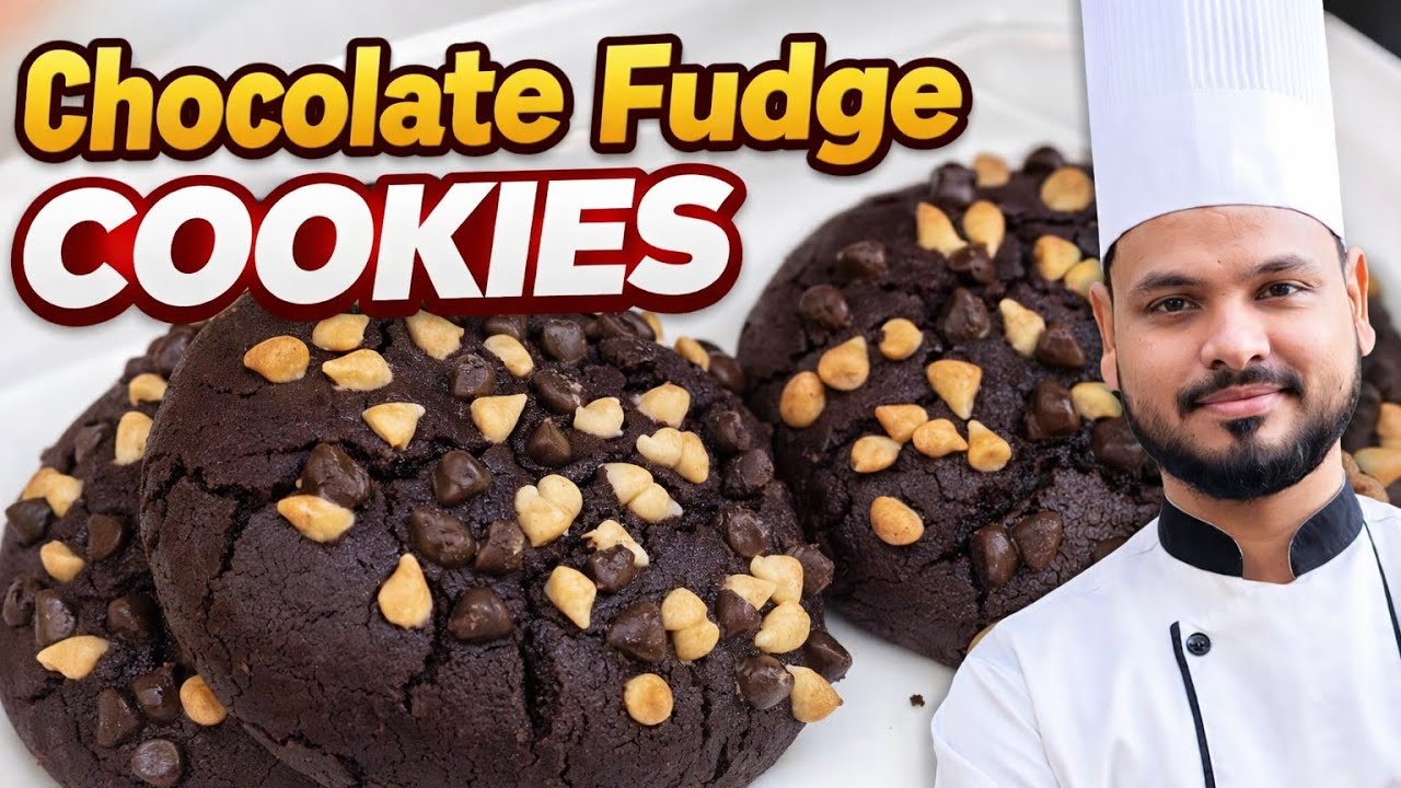 10 मिनट में घर पर बनाएं Chocolate Fudge Cookies | 10 Minutes Easy Homemade Cookies Recipe 🍪🍫