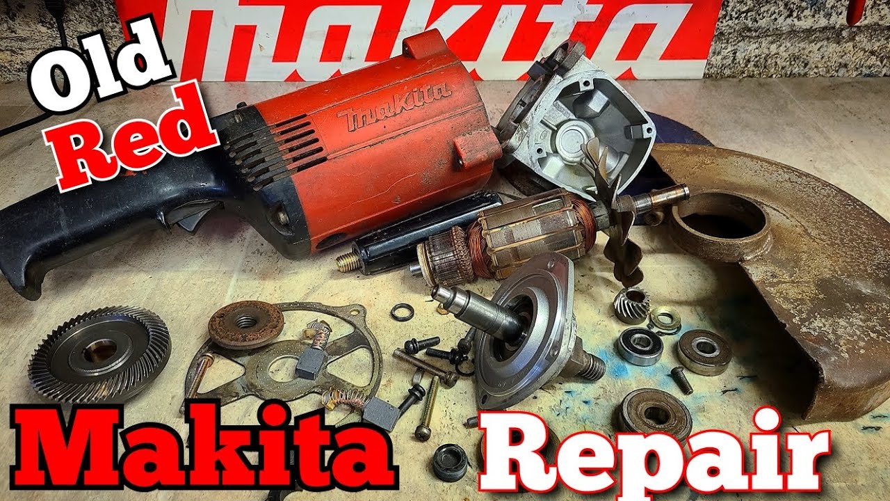 Old school odd ball Red Makita Grinder repair. Makita 9609B repair and restoration.