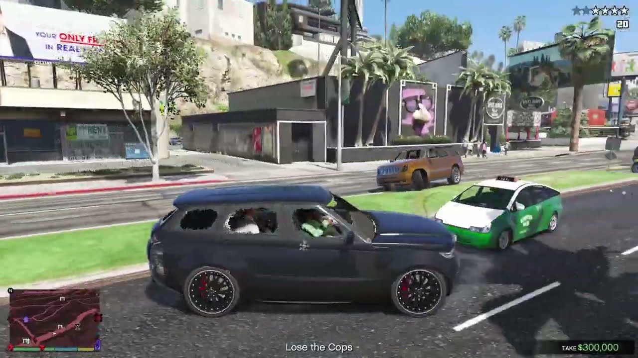 GTA V: Franklin & Lamar, Families 10 Star Gang Deal Heist + Escape