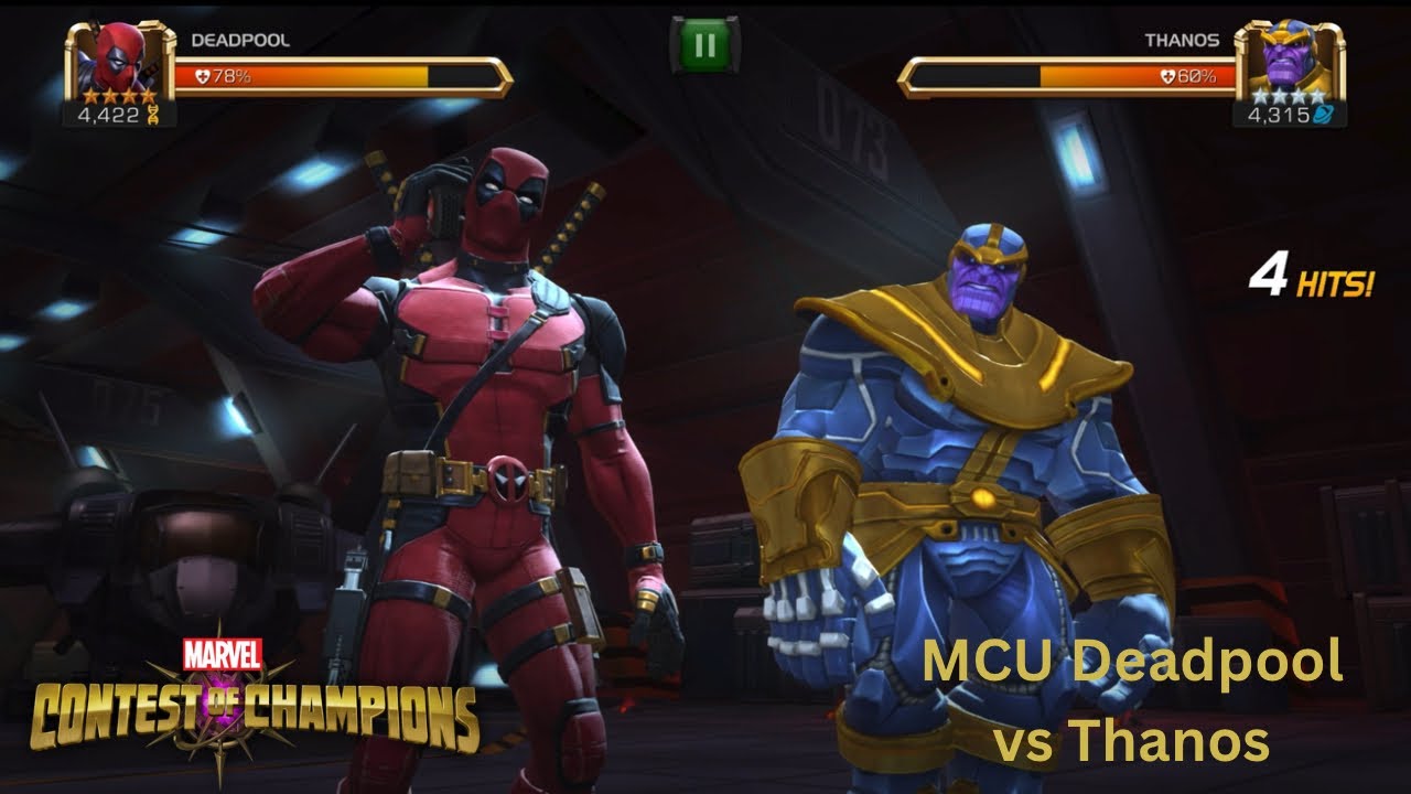 Marvel Contest of Champions Deadpool (MCU) vs Thanos Gameplay 