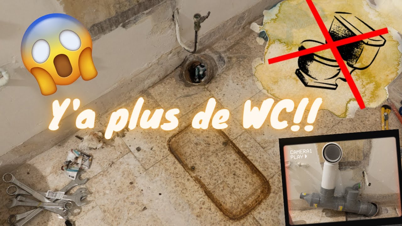EVACUATION WC SUSPENDU - tube PVC diamètre 100 avec raccord sur colonne en fonte - Plomberie maison