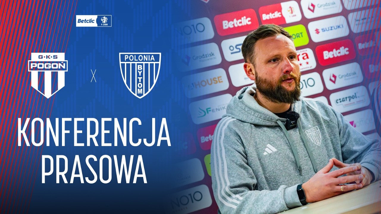 [Betclic 1. liga] Konferencja prasowa po meczu Pogoń Grodzisk Mazowiecki - Polonia Bytom  (2:1)