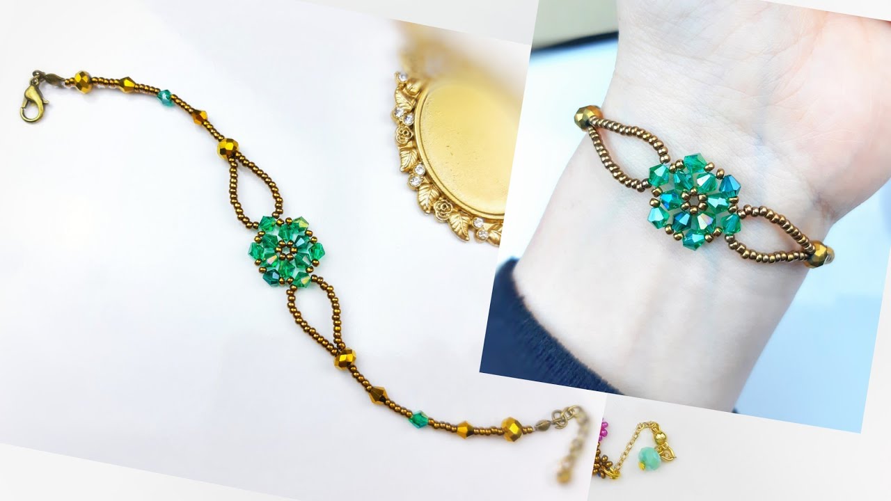 Zarif Boncuk Bileklik Yapımı. Easy Bicone Bracelet Making. Beading Tutorial