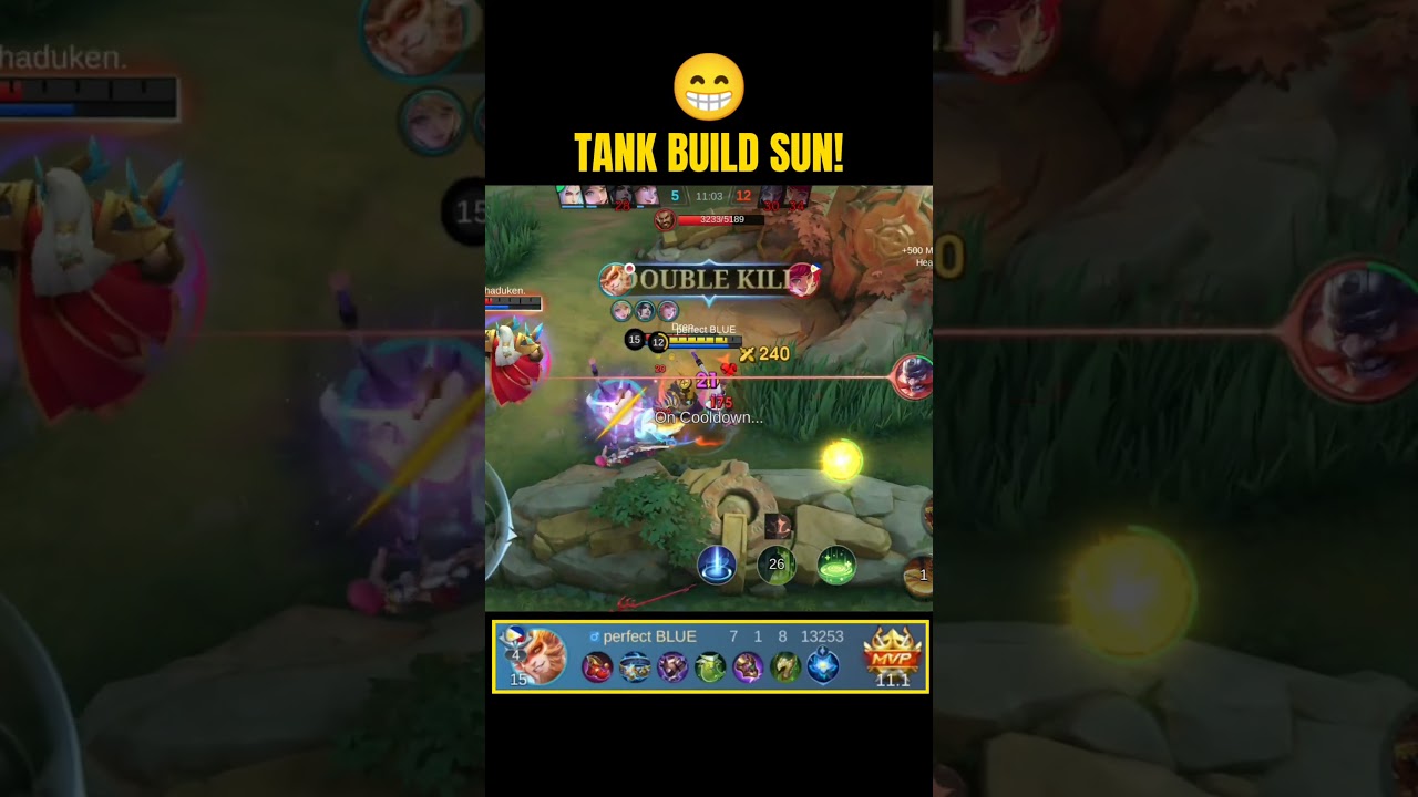TANK BUILD SUN! -MLBB🔥 #shorts #sunmlbb #mlbb #mobilelegends