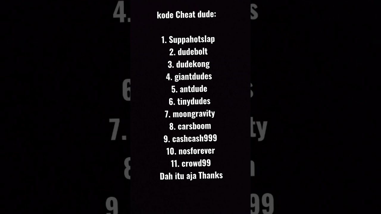 kode cheat dude theft wars