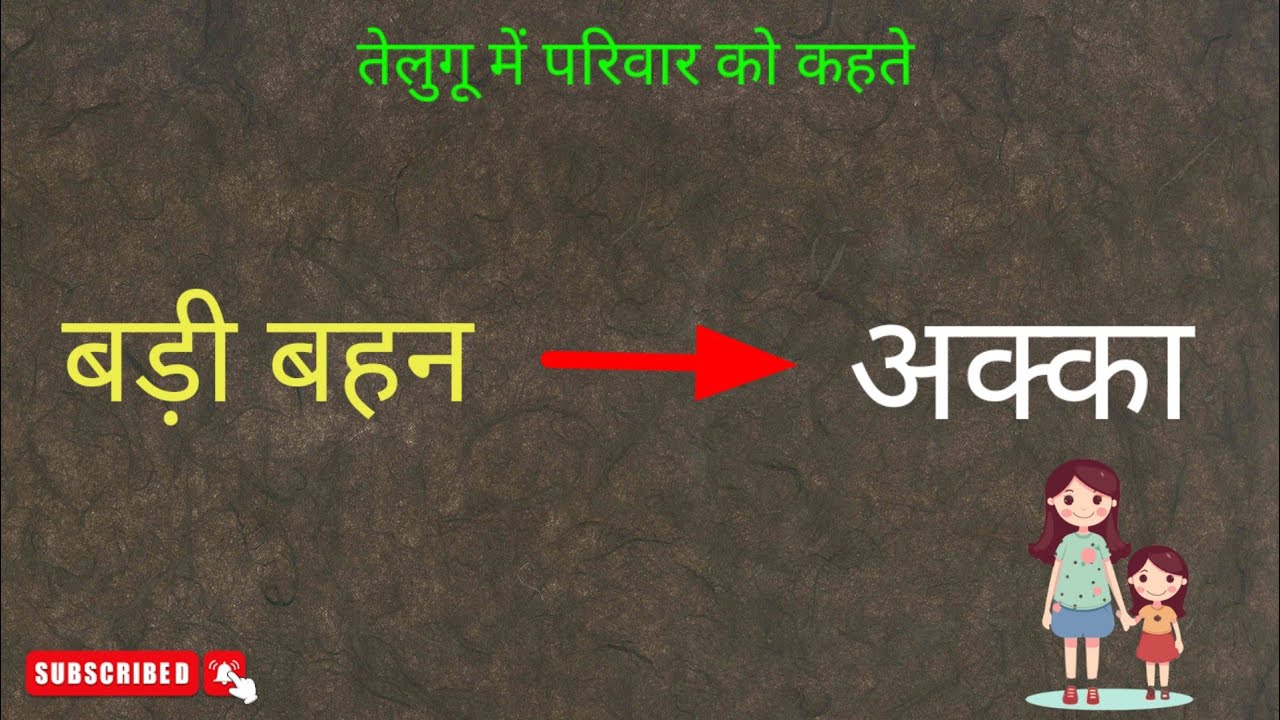 तेलुगू में अपने परिवार के सभी लोग भाई, बहन, मां, बाप को क्या कहते है सीखें आसानी से #learntelguhindi