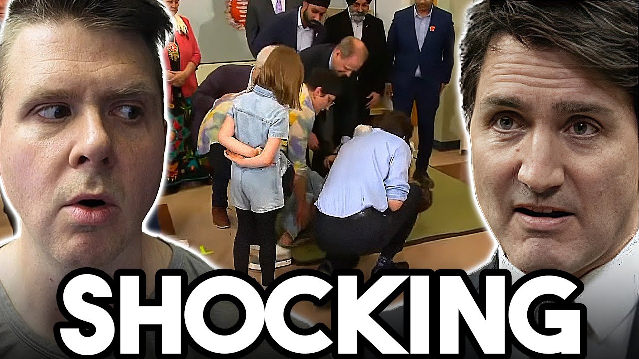 Little Girl PASSES OUT Listening to Justin Trudeau at SCHOOL Photo Op