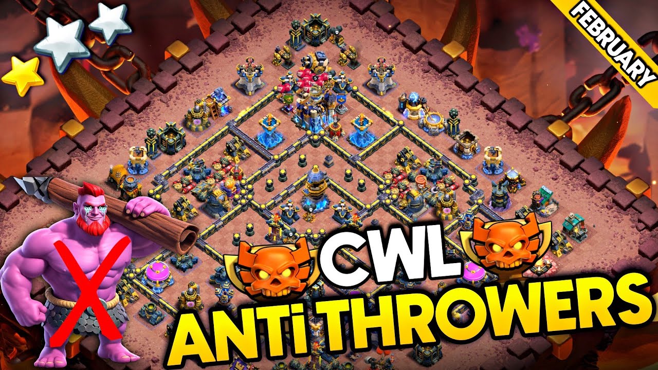 CWL ANTI THROWERS BEST BASE LINK| TH18 NEW ANTI 2 STAR WAR AND CWL BASE LINK| TH18 NEW BASE LINK 