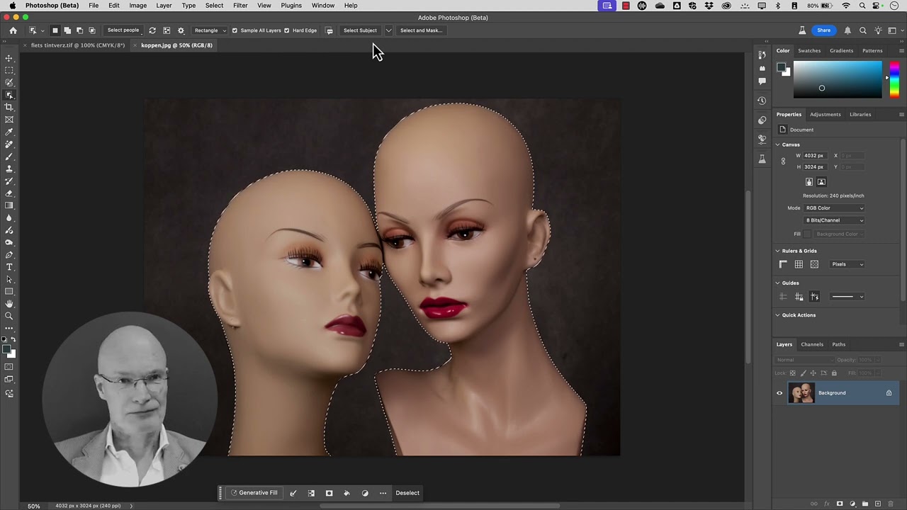 PhotoshopBeta 26,5 achtergrond verwijderen