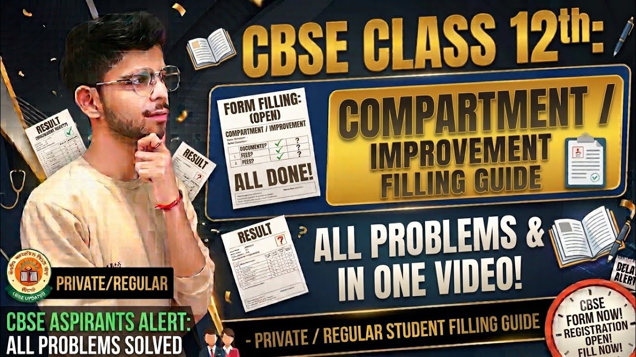 Cbse class 12 compartment/improvement Form filling 2026 step by step private/Regular students