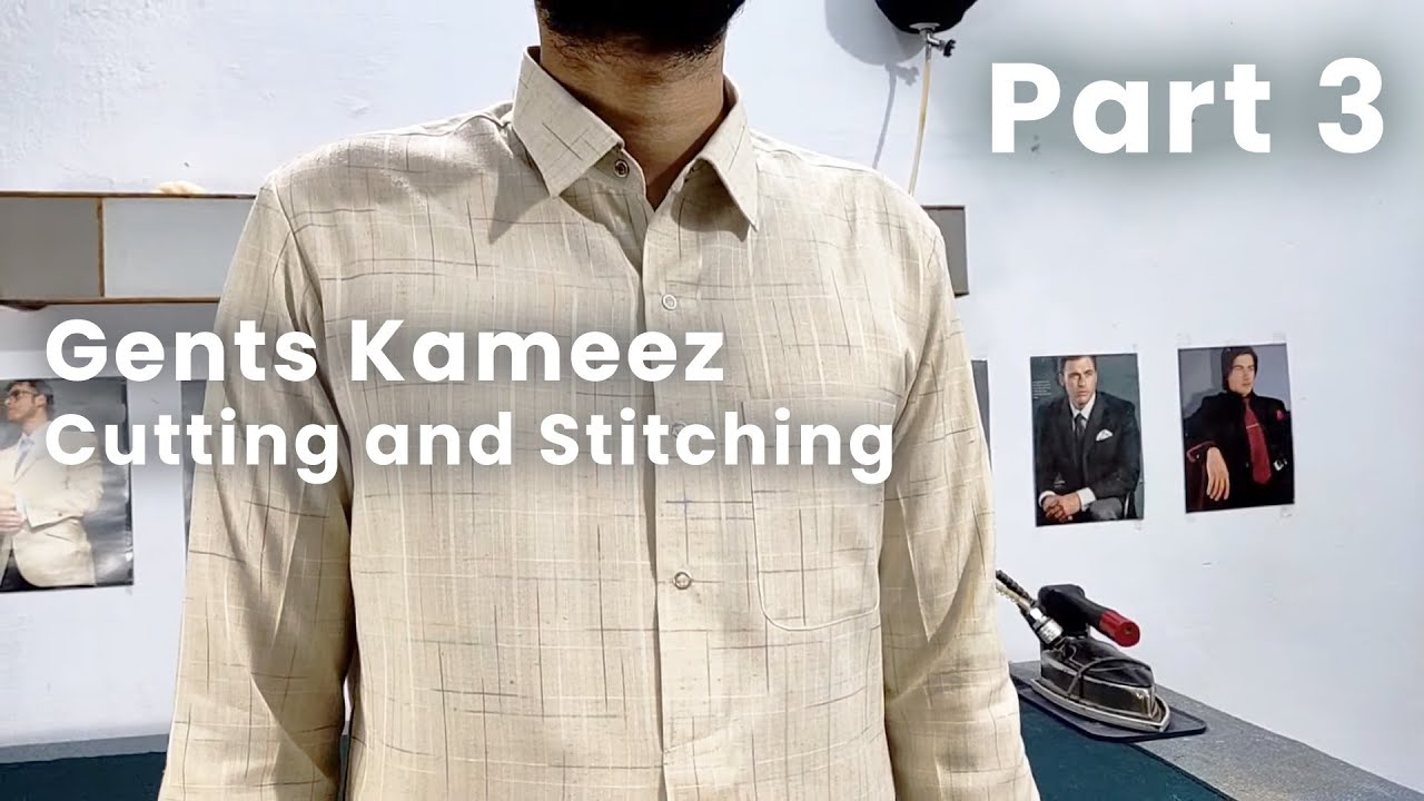 Gents kameez cutting and stitching | Mens kameez stitching | Gents kameez stitching step by step