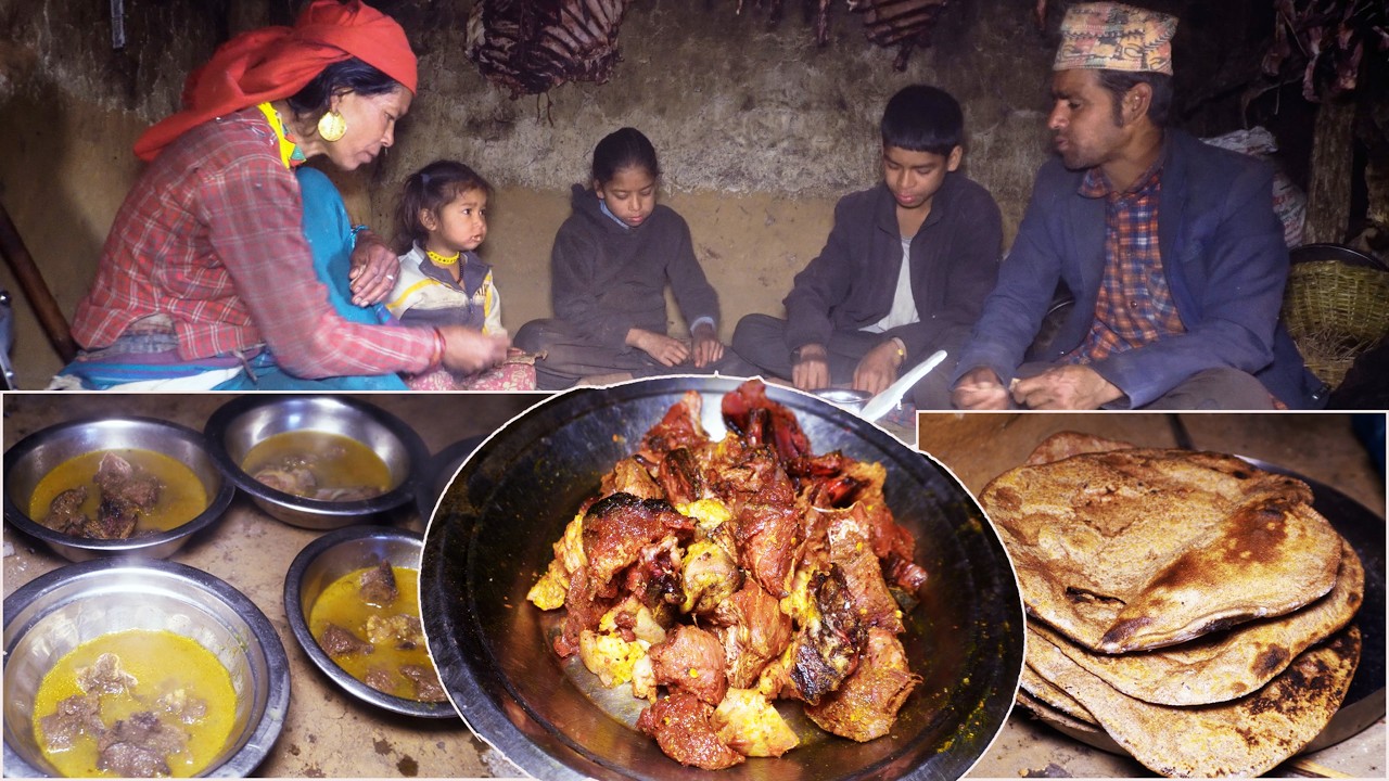 village BUFF item in the village || dharme brother family cooking ||@junglefamily