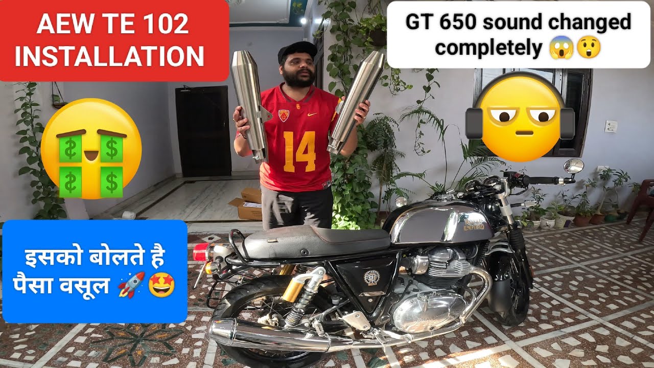 Installed AEW TE 102 In My Continental GT 650 Twin || AEW is the Best Exhaust for Continental GT 650