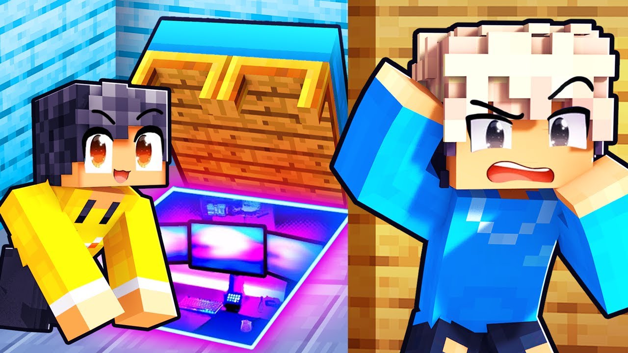 Ich BAUE einen GEHEIMEN GAMING RAUM unter dem BETT von KLEINEN BRUDER LUMI in Minecraft!