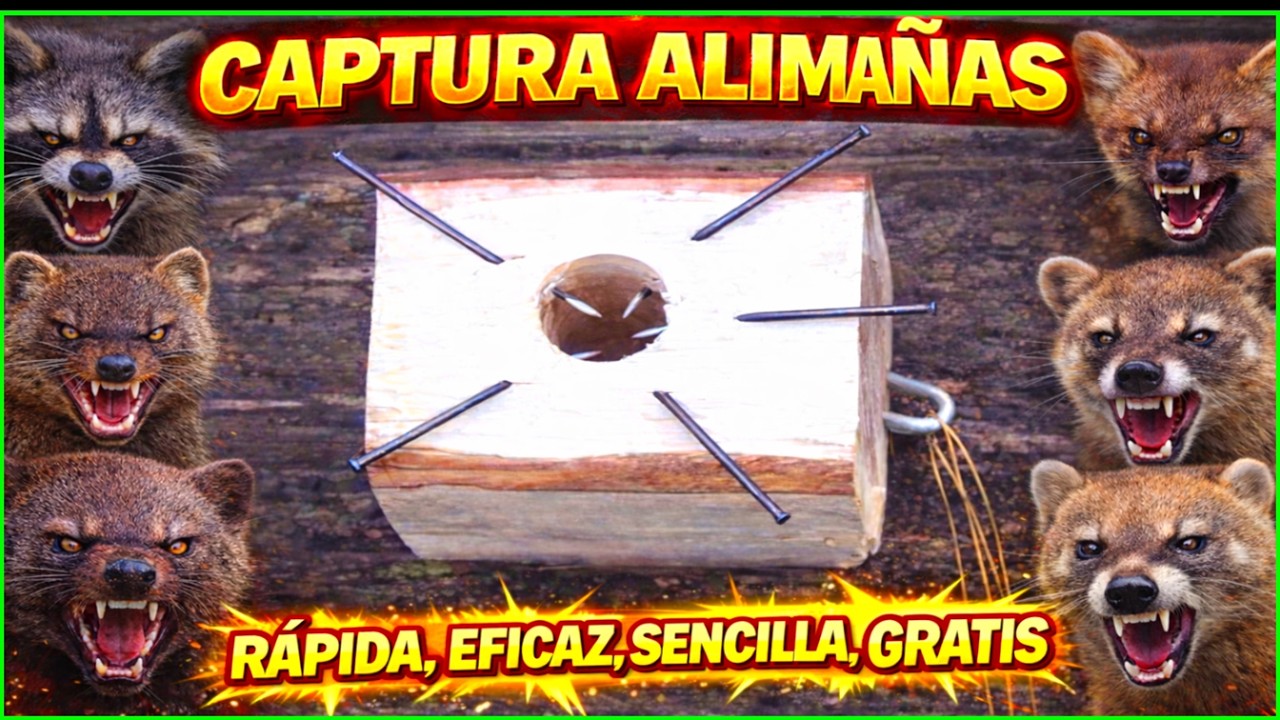 🔴 Aprende cómo hacen fabrican TRAMPA de TACO para Cazar Atrapar Capturar alimañas. Fabricar hacer