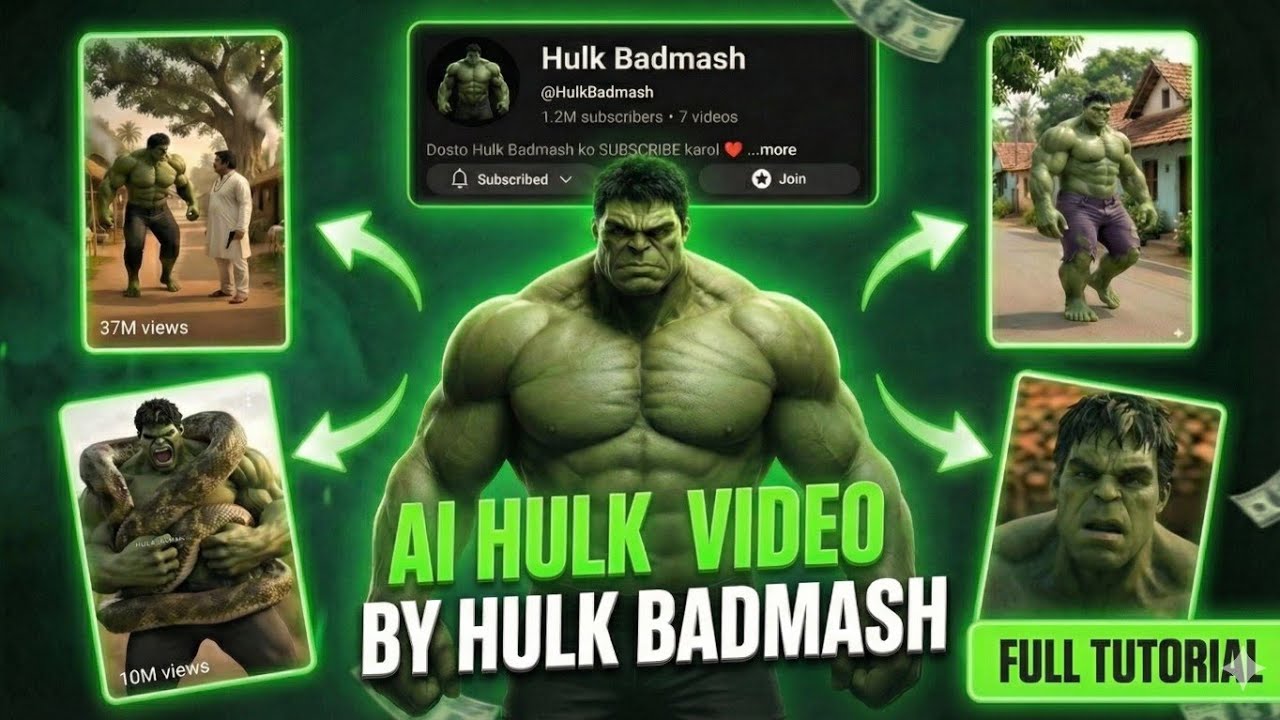 How To Make Hulk AI Videos Full Tutorial By Hulk Badmash || Hulk AI Videos Kaise Banai |#hulkbadmash