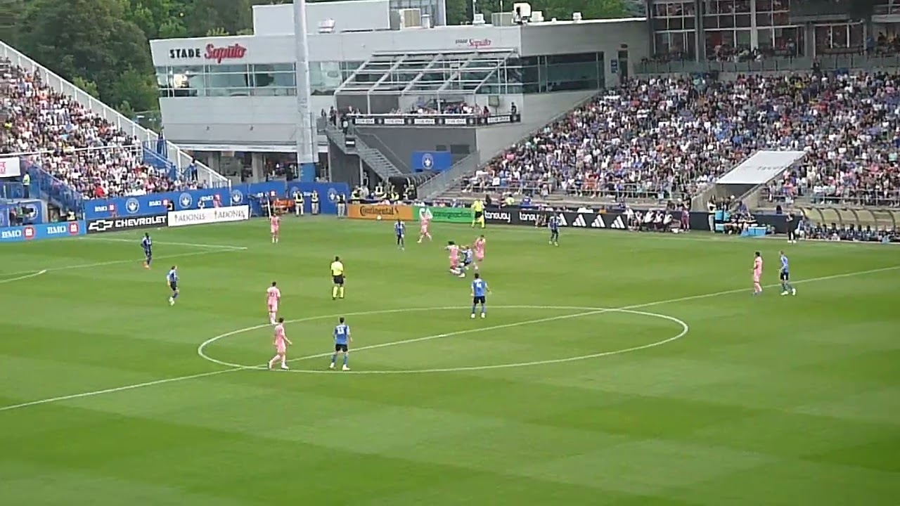 Jonathan Sirois of CF Montreal (Impact) makes a big save vs. Tadeo Allende of Inter Miami CF 7/5/25