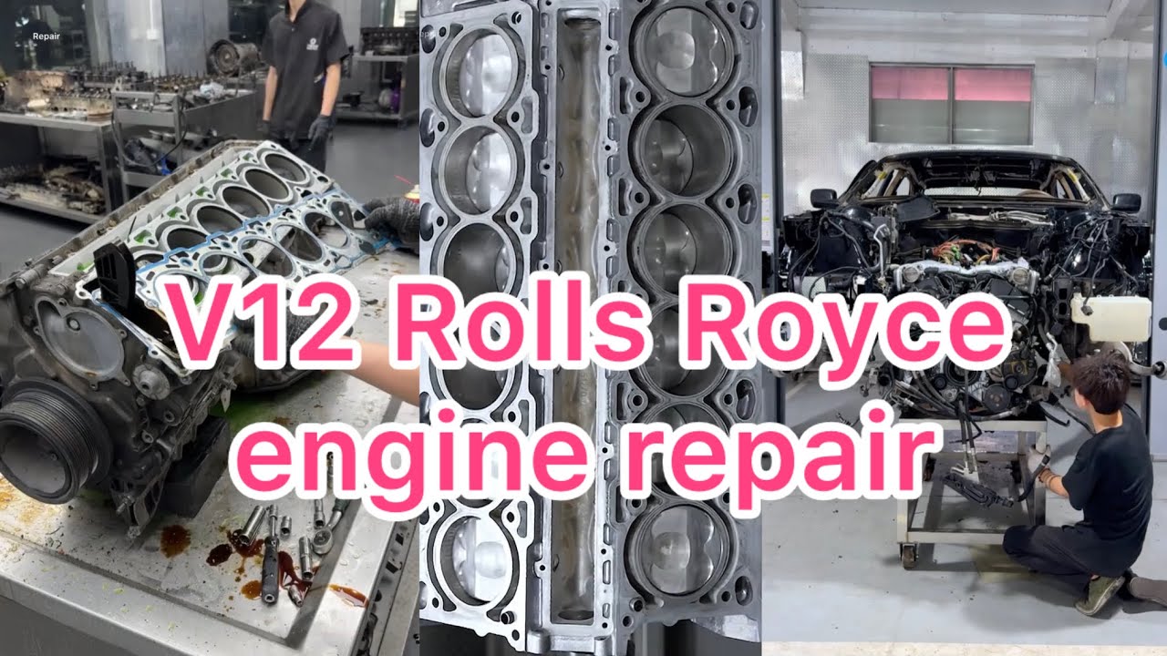 Rolls Royce Car  V12 Engine repair process #mechanic #repair #engine 