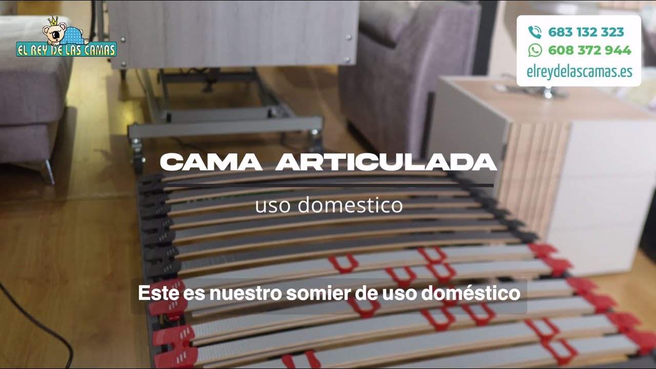 Cama articulada con Colch&oacute;n para uso Dom&eacute;stico. Caracter&iacute;sticas, Medidas y funcionamiento