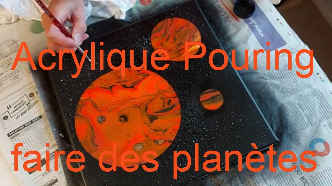 Acrylique Pouring, Fluid Art 💫🟠⚫️🟠💫Tut N°86 #acryliquepouring