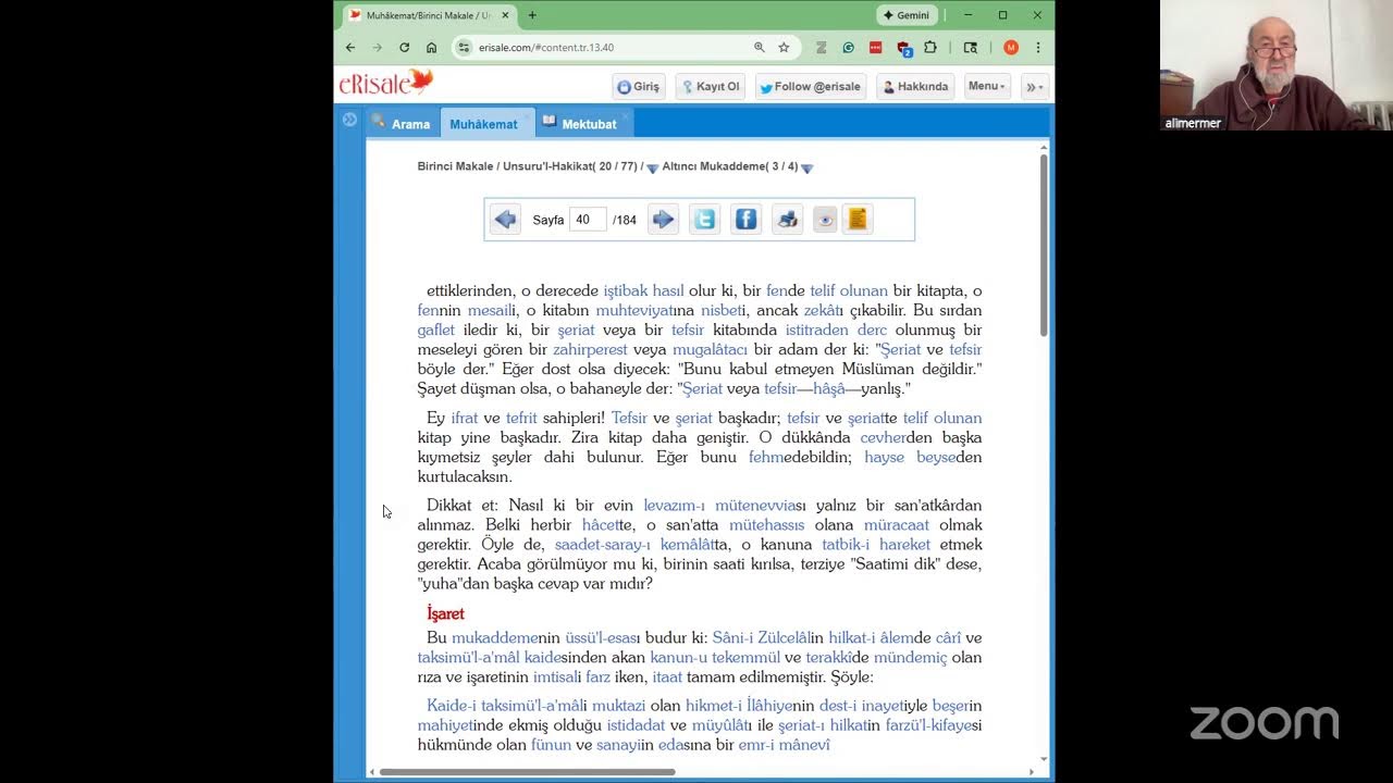Muhâkemât, 19. Ders (Birinci Makale: Beşinci ve Altıncı Mukaddeme), 26/01/26