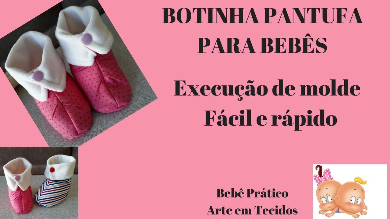 AULA 34 - BOTINHA PANTUFA PARA BEBÊ - FÁCIL