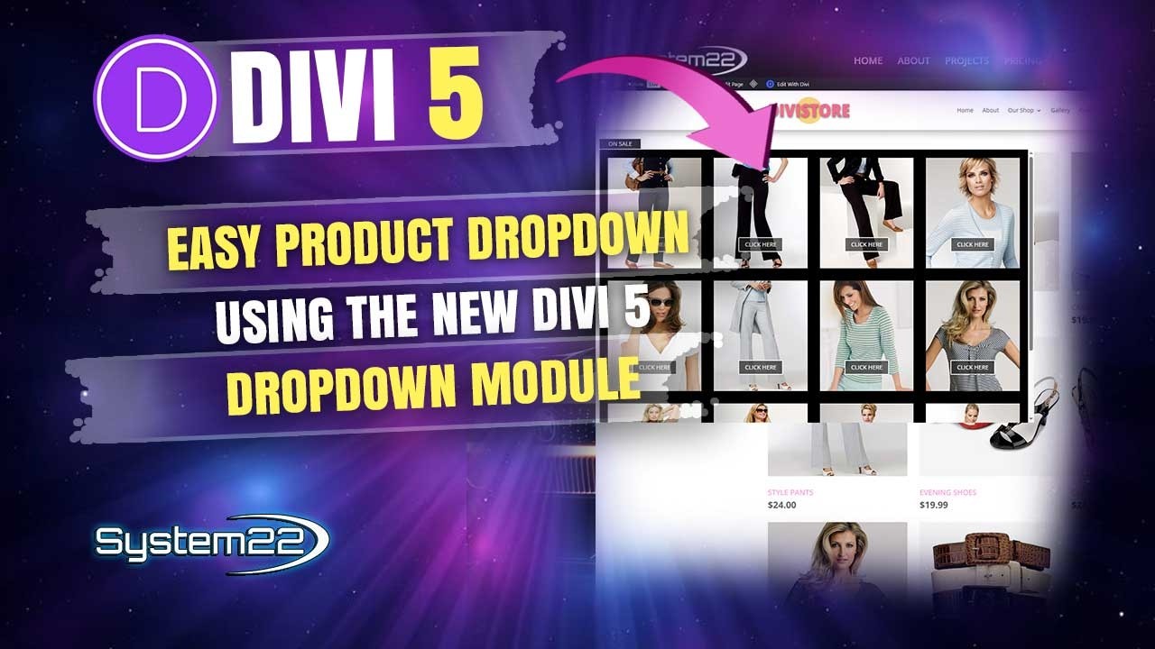 Divi 5 Dropdown Module Tutorial – Create a Dynamic Product Dropdown Menu