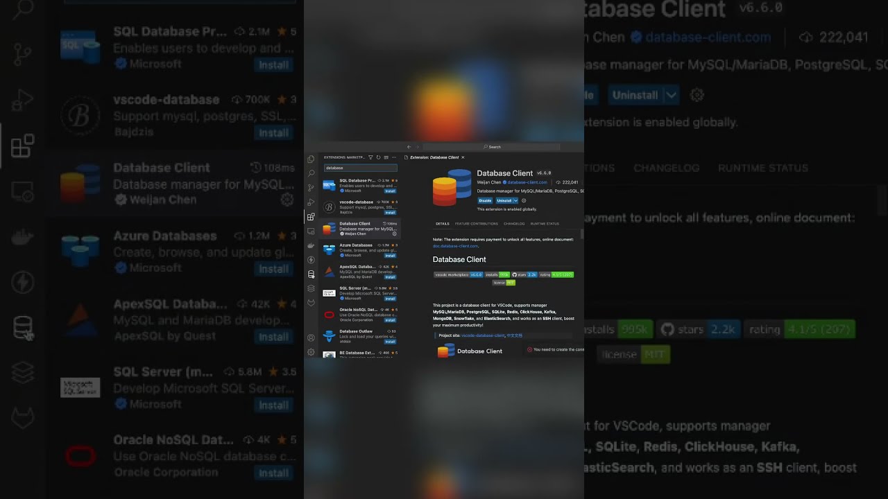 Best way to connect to any database in #vscode #database #software #development #postgres #mysql