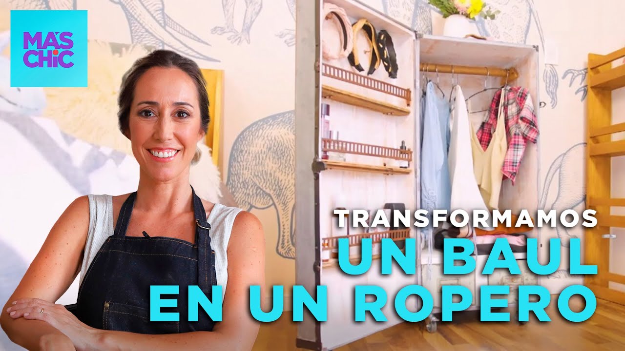 TRANSFORMAMOS un BAÚL en un MINI ROPERO con RUEDITAS ⚒ | Mas Chic