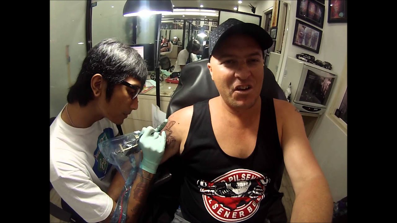 Dewata Bali Inked doing my 'Barong' tattoo.