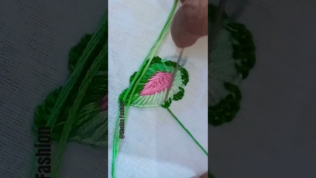 Beautiful Leaf embroidery design.with blanket Stitch 