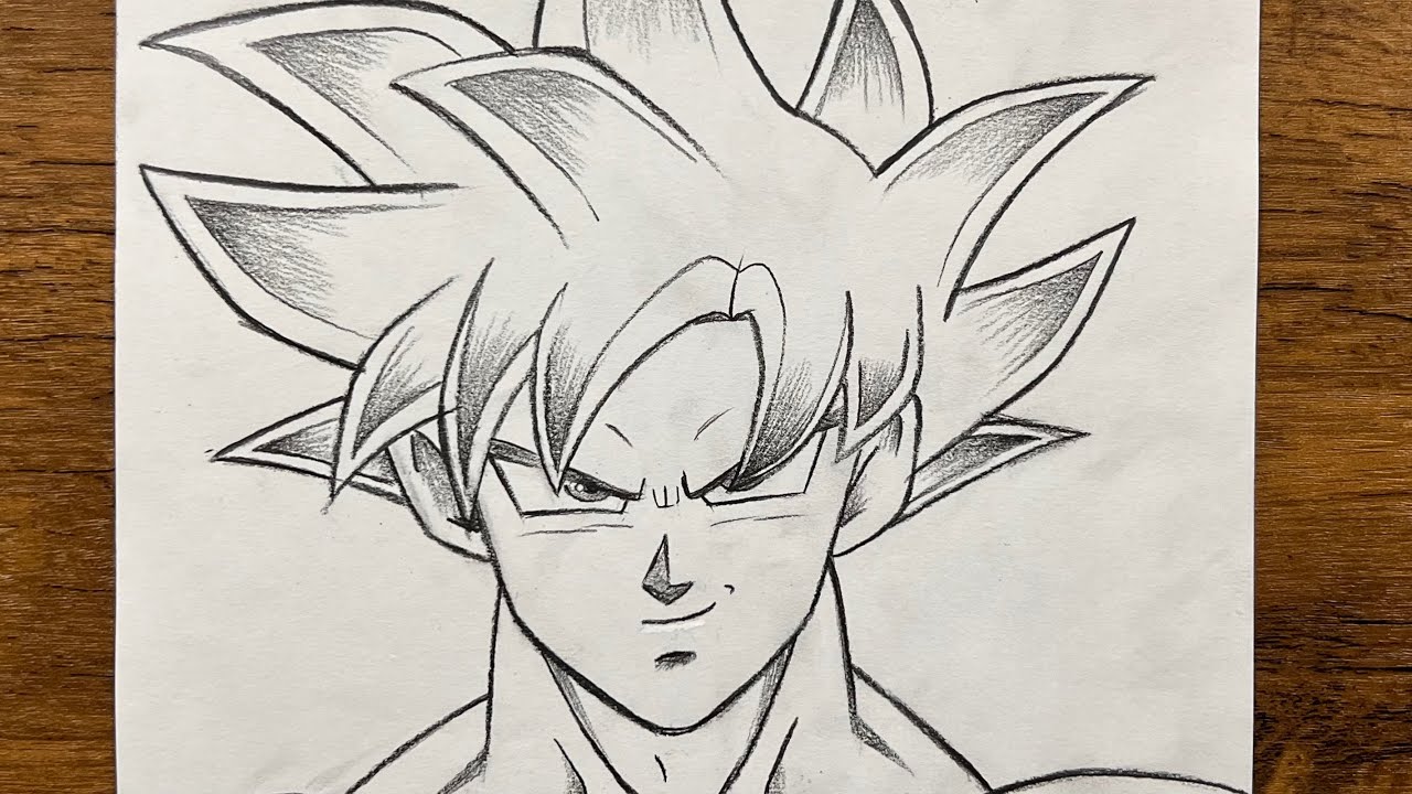 How to draw goku ultra instinct step-by-step