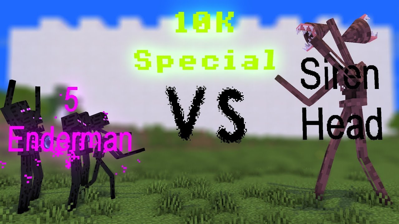 5 Enderman vs Siren Head (10K Special) - [Minecraft Battle Animation]