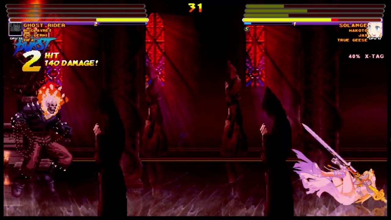 [4K] MUGEN: ETB – Fio Germi, Bisclavret, Ghost Rider, Tifa vs Makoto, Jax, True Geese, Solange
