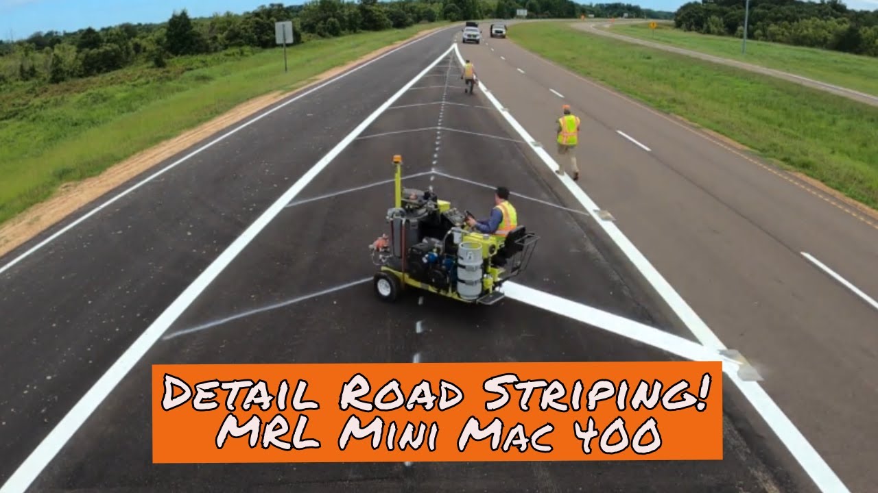 Road Painting TIME LAPSE | Chevron Gore | MRL MINI MAC 400  | Thermoplastic | Satisfying