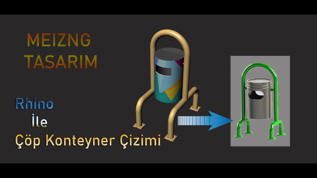 Rhino İle Çöp Konteyner'i Çizimi |  #Rhino6 #3D
