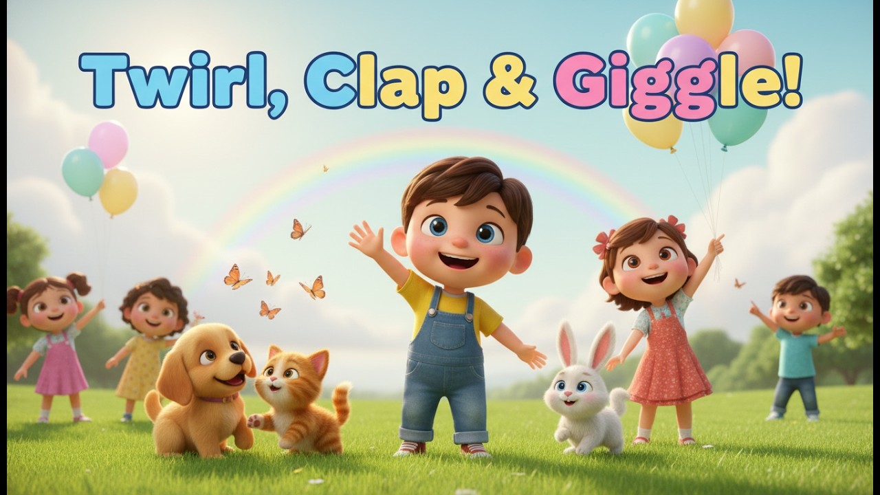 Twirl, Clap & Giggle 💃👐 | Fun Kids Rhyme | USA 3D Nursery Song | Cute Animation for Toddlers