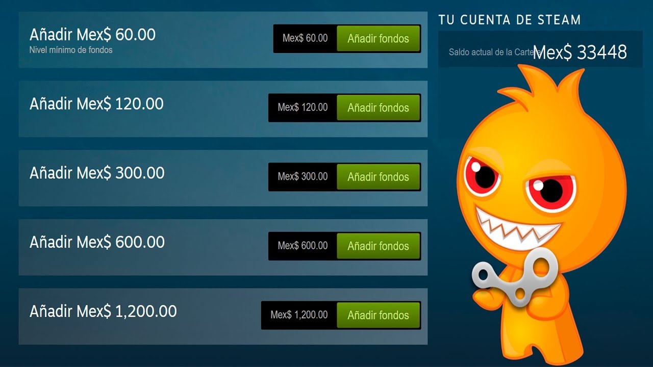 COMO A&Ntilde;ADIR FONDOS EN STEAM