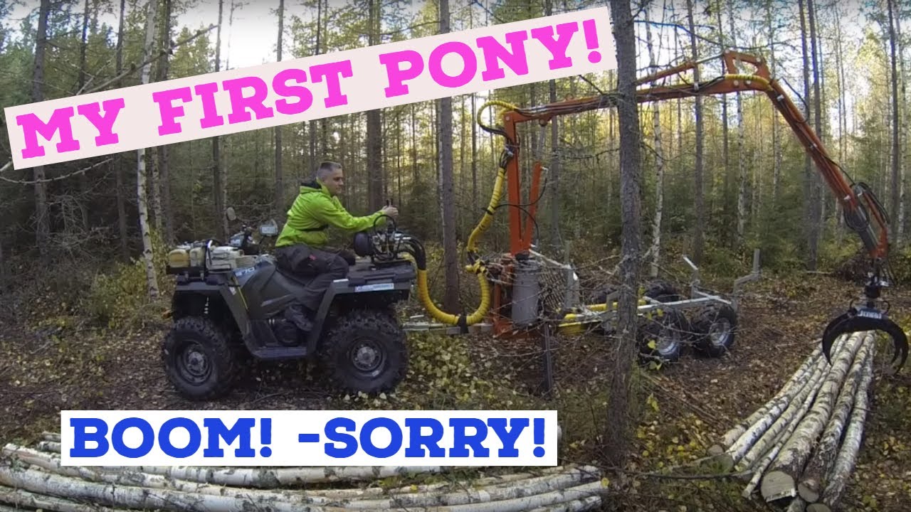 Testing ATV trailer with DIY hydraulic boom