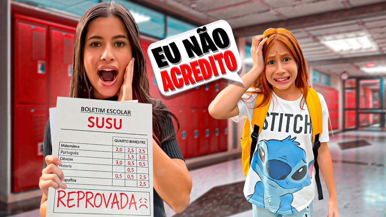 GABI REAGINDO AO MEU BOLETIM ESCOLAR * Fiquei de recuperação? ( Gabi e Susu ) 