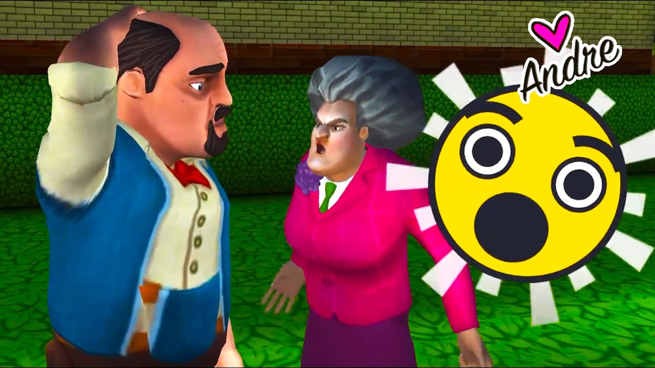 La Maestra MALVADA le PEGA al NOVIO | Andre se hace gamer | Scary Teacher 3D