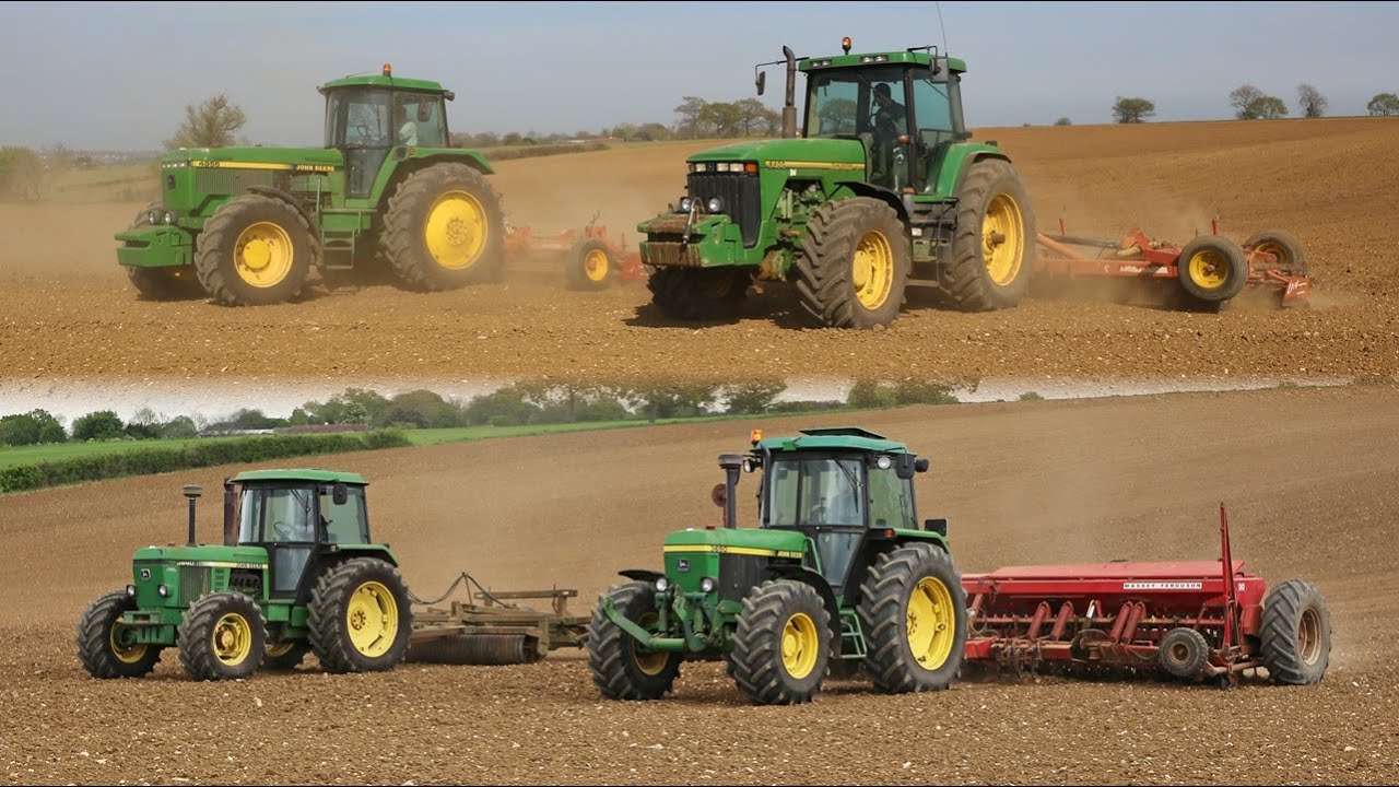 John Deere 8400, 4955, 3640 и 3650 | Классические Deere | Из проекта 20 | Сев с 6-метровой сеялко...