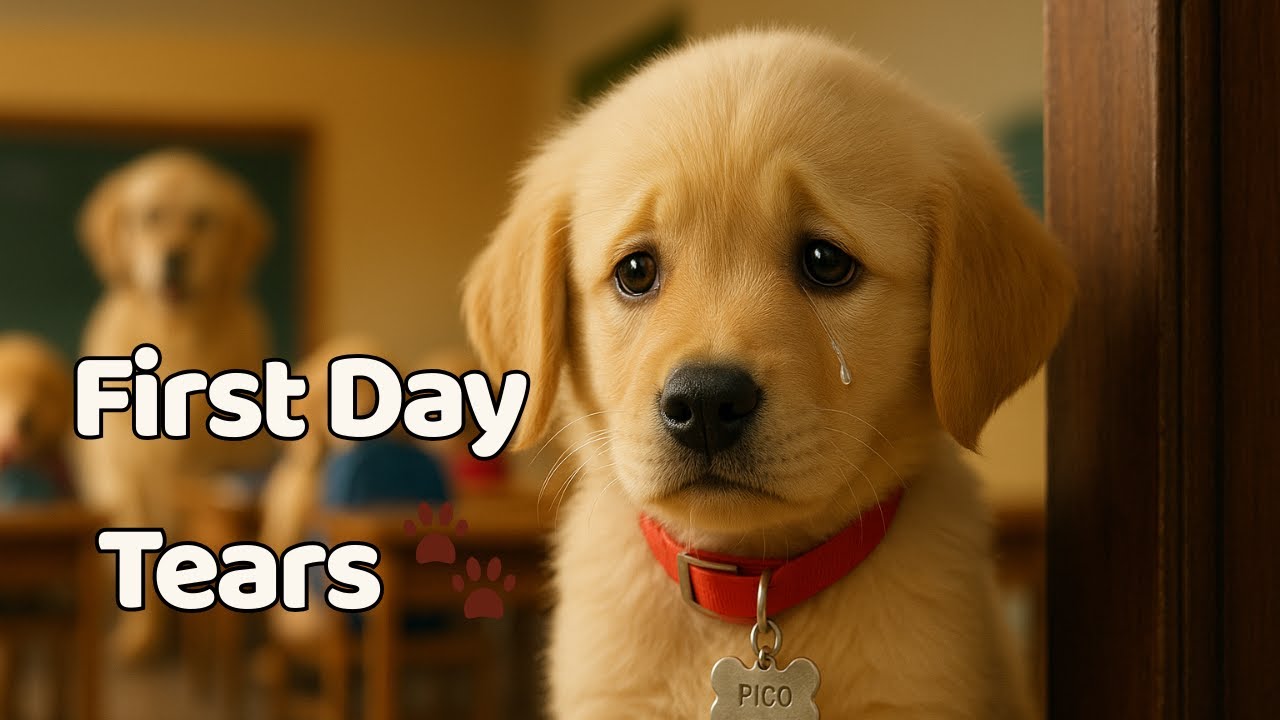 Golden Retriever First Day of School 🎒 Heartwarming Dog Story