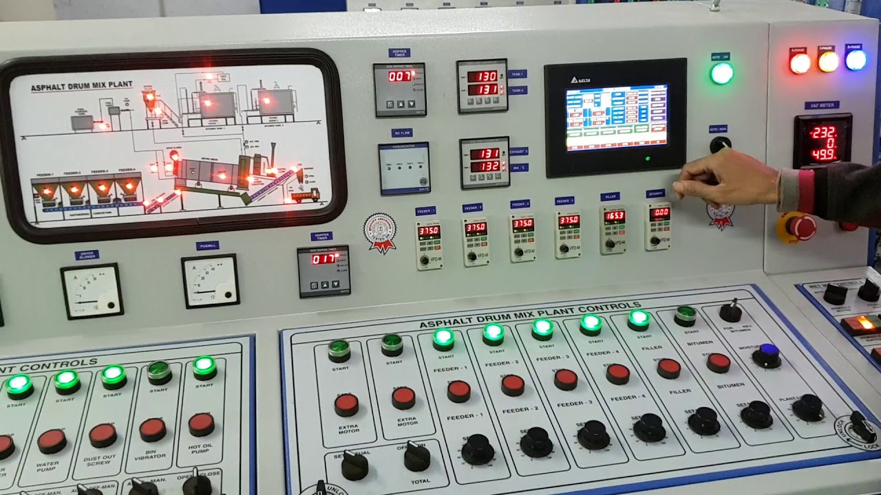 Asphalt Drum Mix  Wet Mix  Plc type Control Panel