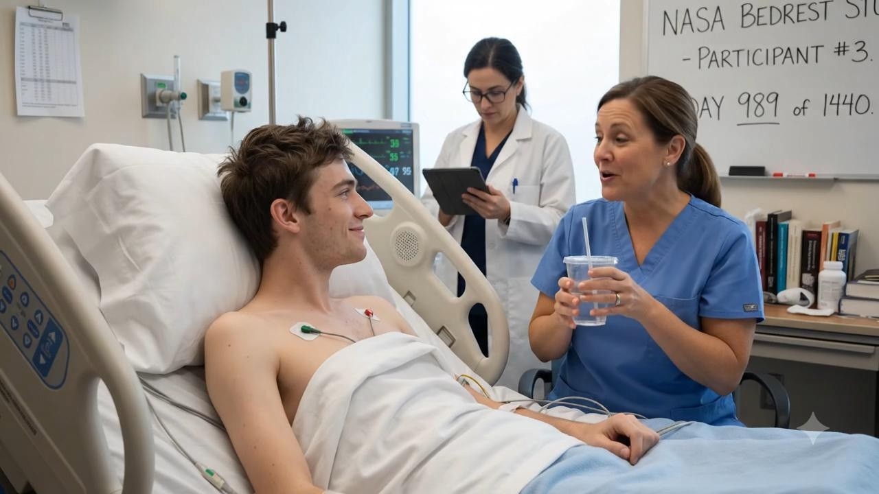 Volunteer on a 1440-day bed rest study 2nd video